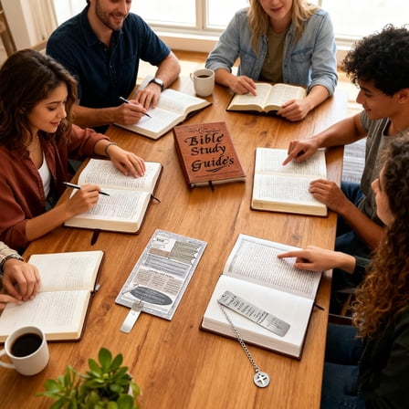 Narottl 66-Page Bible Study Guide & Devotional Journal with Q&A for Each Chapter, Includes Stainless Steel Cross Bookmark - Christian Study Bible Journal for Women & Men