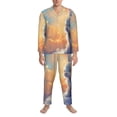 thumbnail image 3 of Naloa Sunshine Colorful Cloud Rabbit Men’s Pajamas Set - Long Sleeve Button Down Sleep Shirt and Pajama Bottoms Sleepwear Set-Small, 3 of 7