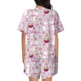 thumbnail image 3 of Naloa Easter Rabbit Women's Short-Sleeved Pajama Set, Loungewear, Summer pajamas, Breathable Cozy - 3X-Large, 3 of 9