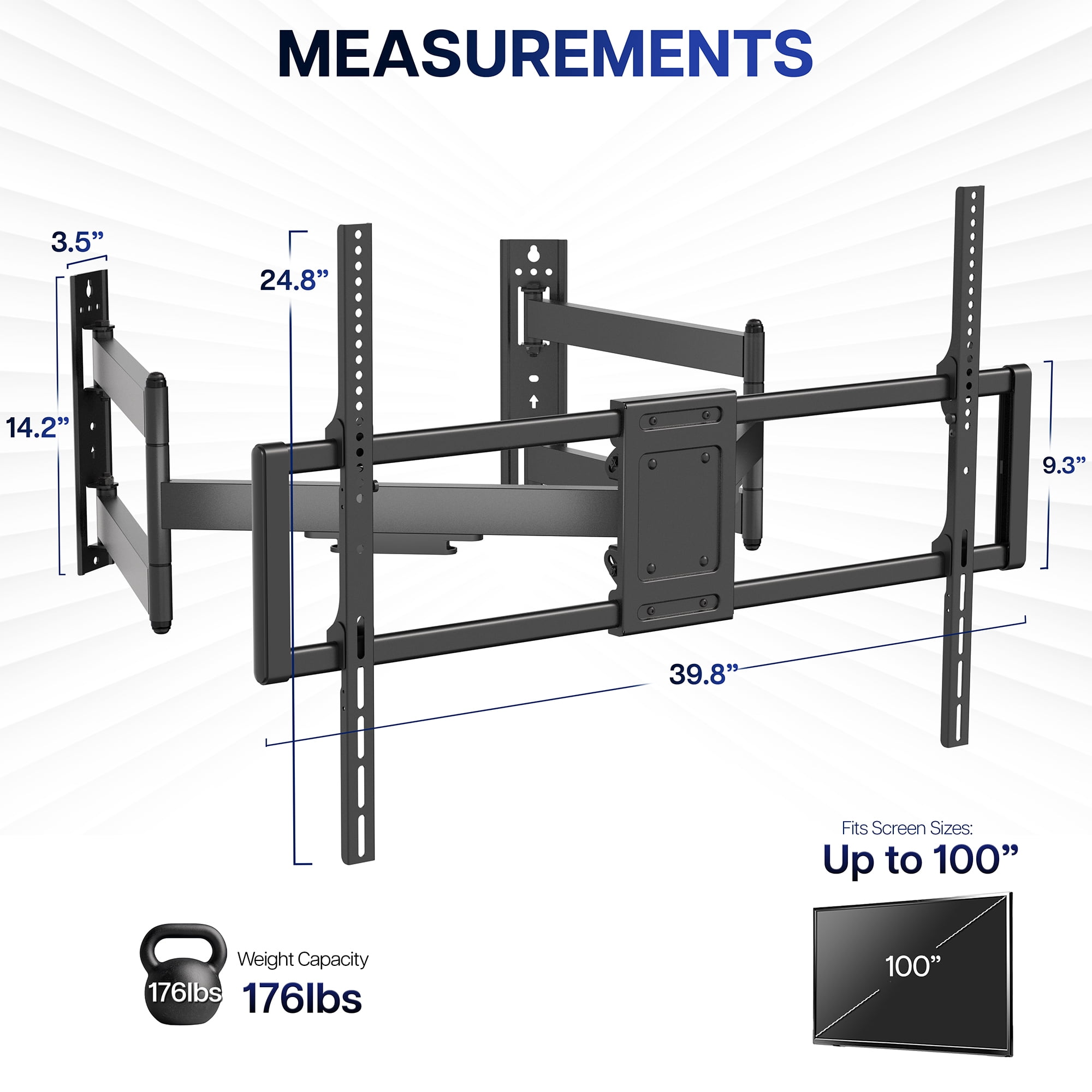 VIVO Full Motion Corner Wall TV Mount Bracket for 46" to 100" Flat Screens