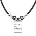thumbnail image 1 of todo o nada quotes collar a mano colgante de cuerda de cuero Unbranded M, 1 of 3