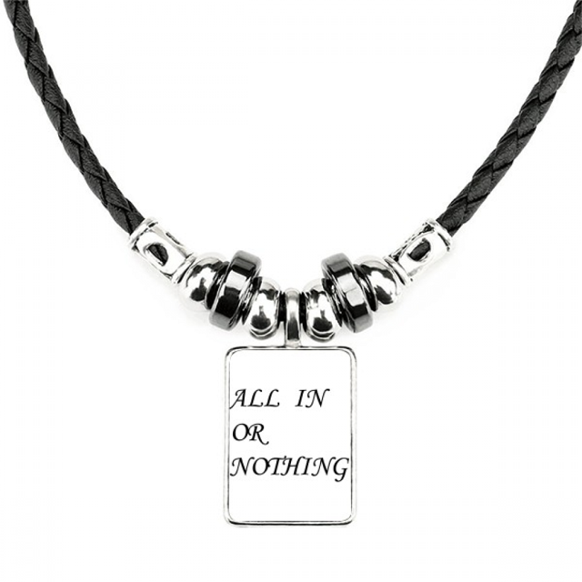todo o nada quotes collar a mano colgante de cuerda de cuero Unbranded M