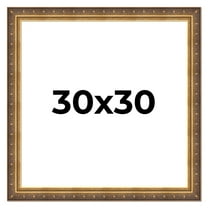 30x30 Frame Vintage Gold Solid Wood Picture Frame | 2.5 Inch Moulding Width | Ornate Bronze Museo