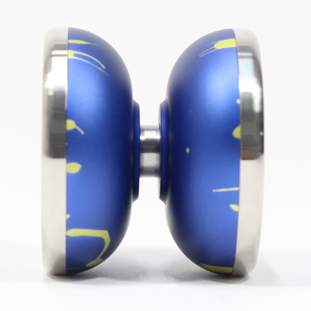 Sengoku Orochi Yo-Yo - Organic Shaped 7068 Aluminum Bi-Metal YoYo (Blue Yellow Splash)