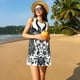 thumbnail image 3 of Fotbe Artistic Black White Peacocks Vestido de Verano sin Mangas para Mujer – Vestido Midi Línea A, Estilo Camiseta Floral, Vestido Playero Casual y Fluido, 3 of 7