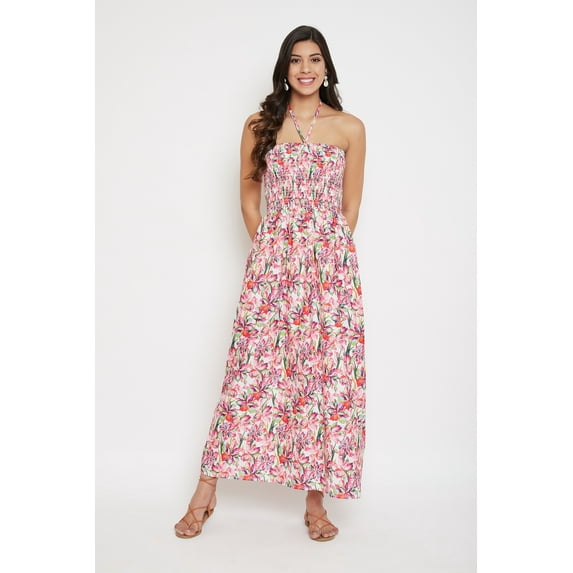 Womens Plus Size Maxi Tube Dress Summer Beach Party Wear Off Shoulder Casual One Size Polyester Dress