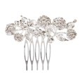 thumbnail image 1 of Bridal Wedding Flower Leaf Rhinestone Hair Comb Hair Accessories Soledad Peine, 1 of 8