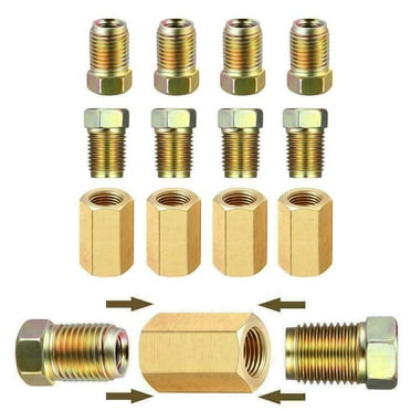 12PCS/Set 3/16" Brake Line Repair Female Union Inverted Nuts Fittings Tube