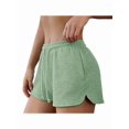 thumbnail image 2 of Sweat Shorts Women Comfy Workout Shorts Rise Lounge Mini Shorts with Drawstring and Pockets Light Green S, 2 of 9