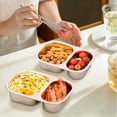 thumbnail image 5 of Stainless Steel Snack Containers with Lids, 2 Compartment Condiment Box, 800ML Divided Snack Food Storage, Reusable Food Storage Container, Lunch Box for Office Work Travel Picnic, 5 of 7