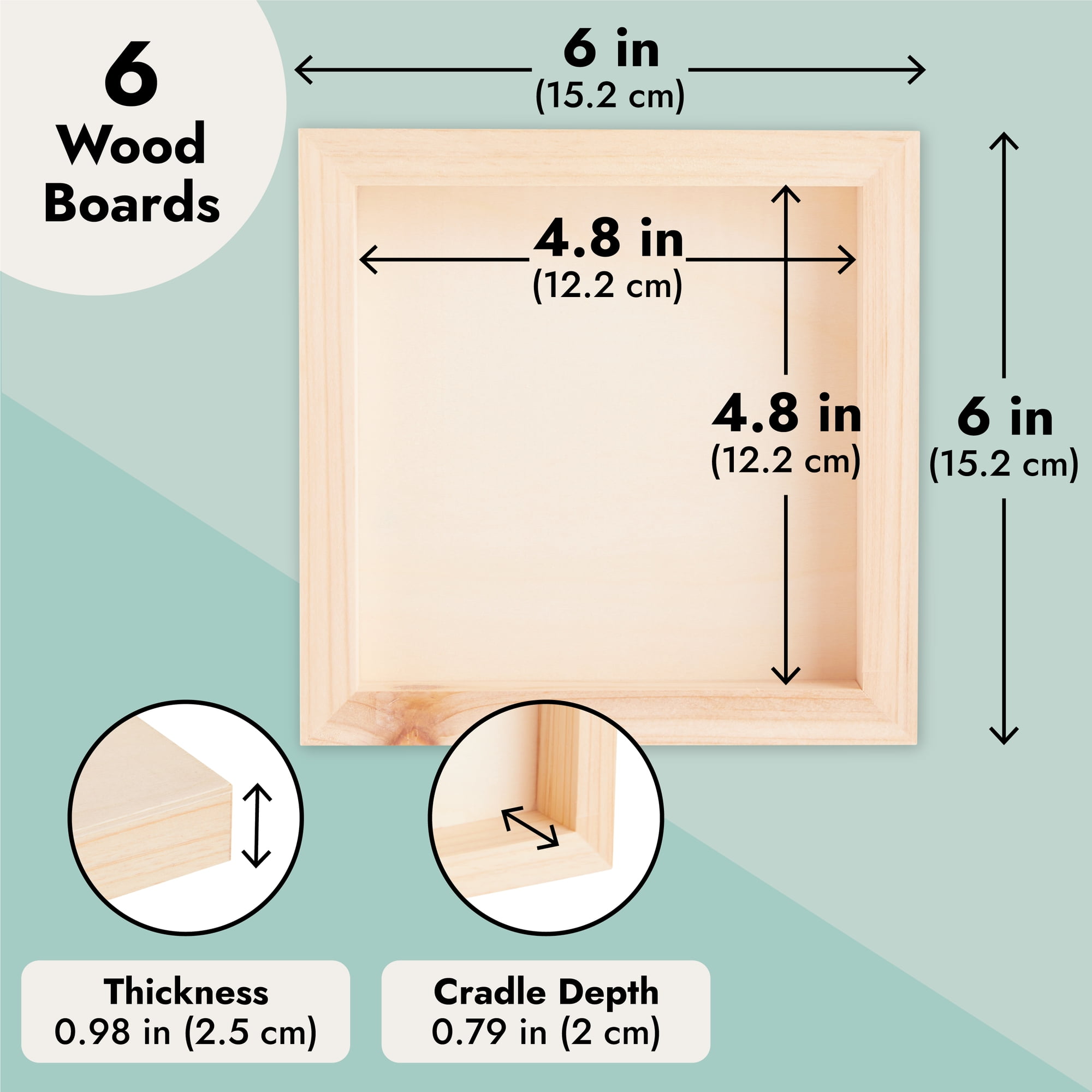 FSWCCK 10 Pcs 6x6 Wood Panel Boards Unfinished Wood Canvas Wooden for Crafts  Painting Canvas DIY Art Projects Pouring Arts Use with Oils Acrylics