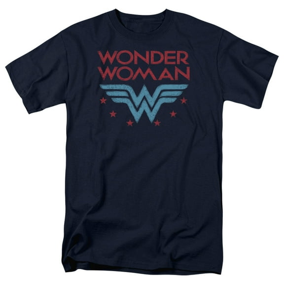 Wonder Woman Wonder Stars Adult 18/1 T-Shirt Navy