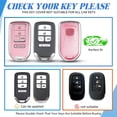 thumbnail image 2 of Key Fob Cover Compatible with Honda Accord Civic CR-V Pilot Passport Insight EX EX-L Odyssey 2016-2022 Keychain Case Holder Protector,Silver/Pink, 2 of 6