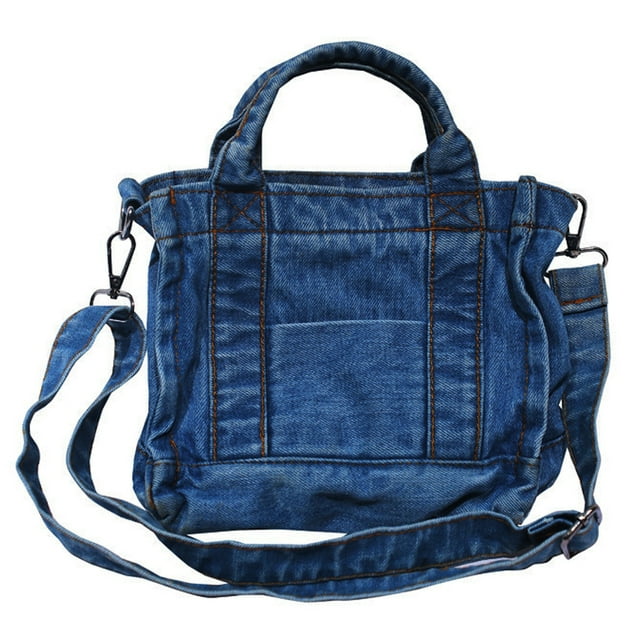 Bolso de mano de mezclilla estilo casual ligero clásico retro viaje shopper bolso de hombroAzul oscuro