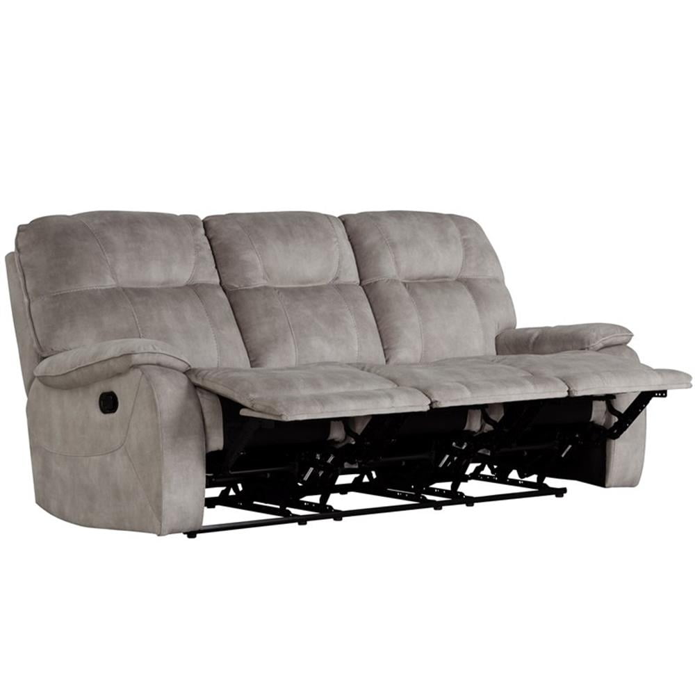 Pemberly Row Polyester Manual Triple Reclining Sofa in