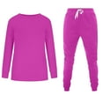 thumbnail image 4 of IROINNID Tracksuit For Women 2 Pieces Set Discount Drop Shoulder Sleeves Solid Loose Sweatshirts Long Sleeve Round Neck Tops/Shirt Set Sport Suit,Hot Pink, 4 of 7