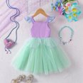 thumbnail image 4 of Girls Mermaid Costume Tutu Dress, Flutter Strap Iridescent Scale Sequin Top Sparkly Tulle Sundress for Birthday Party Cosplay, 4 of 6