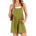 thumbnail image 2 of Mamelucos Cortos Pantalones cortos para mujer Mamelucos Pantalones cortos sueltos de algodón con bolsillo informal (Verde oliva M) Cgtredaw Para estrenar, 2 of 6