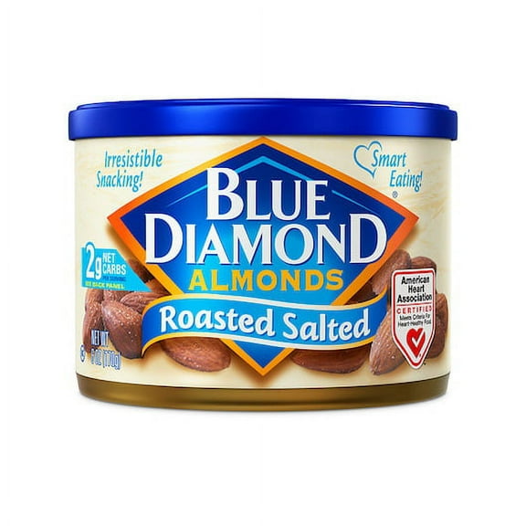 Blue Diamond Almond Roasted & Salted, 6 oz - Case of 12