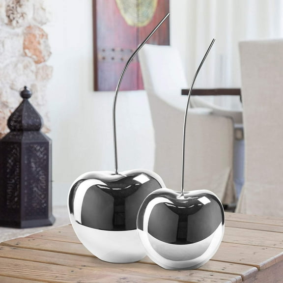 Small Chrome Cherry Sculpture 18" Tall