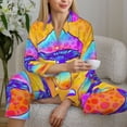 thumbnail image 6 of Daiia Magic Mushrooms for Women's Long-Sleeved Pajama Set – Soft & Comfortable Sleepwear Button-Up Pajamas Cozy Lounge Wear-Small, 6 of 7