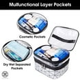 thumbnail image 4 of Luxtrada Makeup Bags Double layer Travel Cosmetic Cases Make up Organizer Toiletry Bags (Silver), 4 of 7