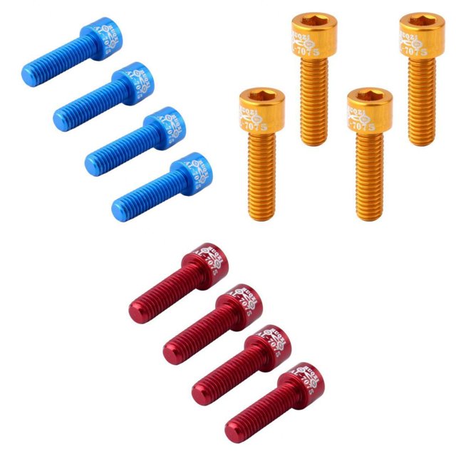 12 Unids/set Tornillo de Vástago de Manillar Carretera Pernos de Aleación de Aluminio M5x17 MM kusrkot Tornillos de vástago de bicicleta