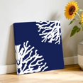 thumbnail image 3 of Canvas Wall Art Sea White Coral Blue Canvas Art Print Marine Background Modern Art Pictures Wall Decor for Living Room Bedroom Artwork Decorations Stretched Framed Ready to Hang 10"x10", 3 of 9