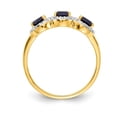 thumbnail image 2 of 14K Yellow Gold Ring Band Gemstone Sapphire Oval Blue Diamond Round, Size 7, 2 of 3