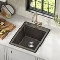thumbnail image 3 of KRAUS Bellucci 18 Granite Composite Workstation Drop-In Top Mount Single Bowl Kitchen Bar Sink in Metallic Brown with Accessories, 3 of 18