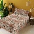 thumbnail image 2 of Ambesonne Cottagecore Fitted & Flat Sheet with Sham 3 Pcs Set, Retro Floral Pattern, Twin, Rose Pale Green Pale Ruby, 2 of 5