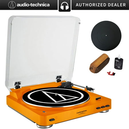 Audio-Technica Fully Automatic Bluetooth Stereo Turntable System LE Orange (AT-LP60ORBT) + Universal 12
