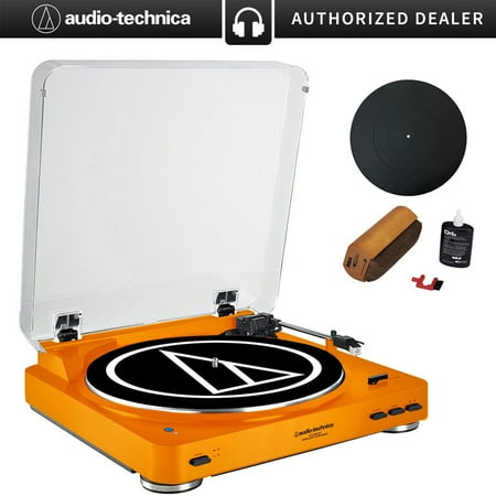 M/t Fluid - Audio-Technica Fully Automatic Bluetooth Stereo Turntable System LE Orange (AT-LP60ORBT) + Universal 12