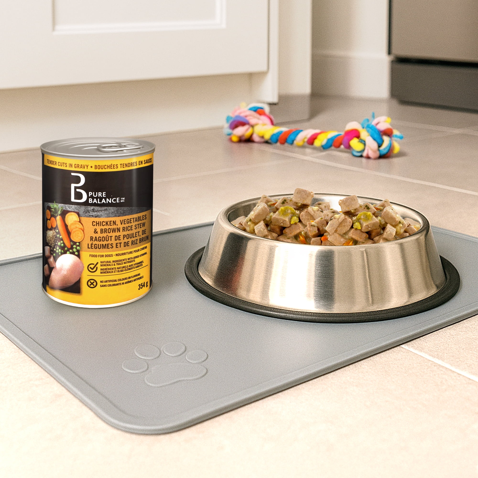 Pure Balance Chicken, Vegetables, & Brown Rice Stew Tender Cuts in Gravy Wet Dog Food, 354 g Can, PB Chicken, Vegetables, & Brown Rice - 354 g - Single