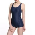 thumbnail image 2 of UTSJKR Women's One Piece Swimsuit Tummy Control Bathing Suit Athletic Criss Cross Back Slimming Halter Swimwear Full Coverage Navy M, 2 of 6