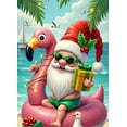 thumbnail image 4 of Festive Santa Christmas Banner Holiday Flamingo Beach Theme Polyester Material for Vacation Party Tropical Celebration, 4 of 8
