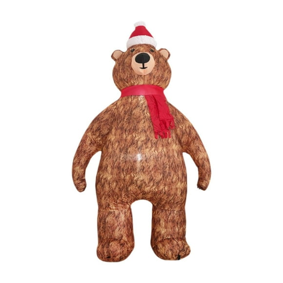 Luzkey 210cm Christmas Inflatable Toy Outdoor Decoration Ornament Weatherproof US Adapter Plug Blowup Bear for Birthday Indoor Patio