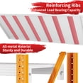 thumbnail image 4 of JHYKFG 4000LBS Heavy Duty Storage Shelves, 4-Tier Steel Shelves, 78.8"W Adjustable Metal Shelving Unit for Garage, Warehouse, 59.1" W x 19.7" D x 78.8" H, Orange&White, 4 of 5