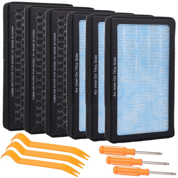 4/6 Pack Cabin Air Filter Accessories HEPA Filter Replacement with Premium Activated Carbon 4 Stage Filtration Structure for Model 3 2016-2025 Model Y 2020-2025