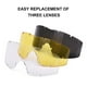 thumbnail image 4 of Gafas para deportes al aire libre con 3 lentes intercambiables Gafas todoterreno Visión nocturna Gafas de seguridad resistentes al impacto para montar en bicicleta, 4 of 8