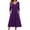 Purple, variant on Zeagoo 3/4 Sleeve Women's Dress Pleated Midi Dresses Floral T Shirt Dress with Pockets Casual Flowy A-Line Dresses