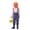 Boy_A1, variant on Halloween Family Matching Costume Sets, Pumpkin Head Mask with Striped Shirt and Suspender Pants, Parent-Kids Scarecrow Cosplay Outfit for Party