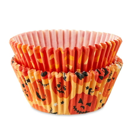 Great Value Orange Jack-O'-Lantern Cupcake Liners, 48 Count