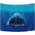 thumbnail image 2 of Shark Mouth Tapestry Wall Hanging Tapestries Happy Colorful Hippie Psychedelic Art Polyester Carpet Wall Decorative for Living Room Bedroom 60x51inch, 2 of 7
