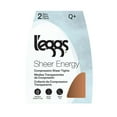 thumbnail image 2 of L'eggs Women's Sheer Energy Medium Leg Support Control Top Sheer Tights Sheer Toe, 2 Pair, 2 of 9
