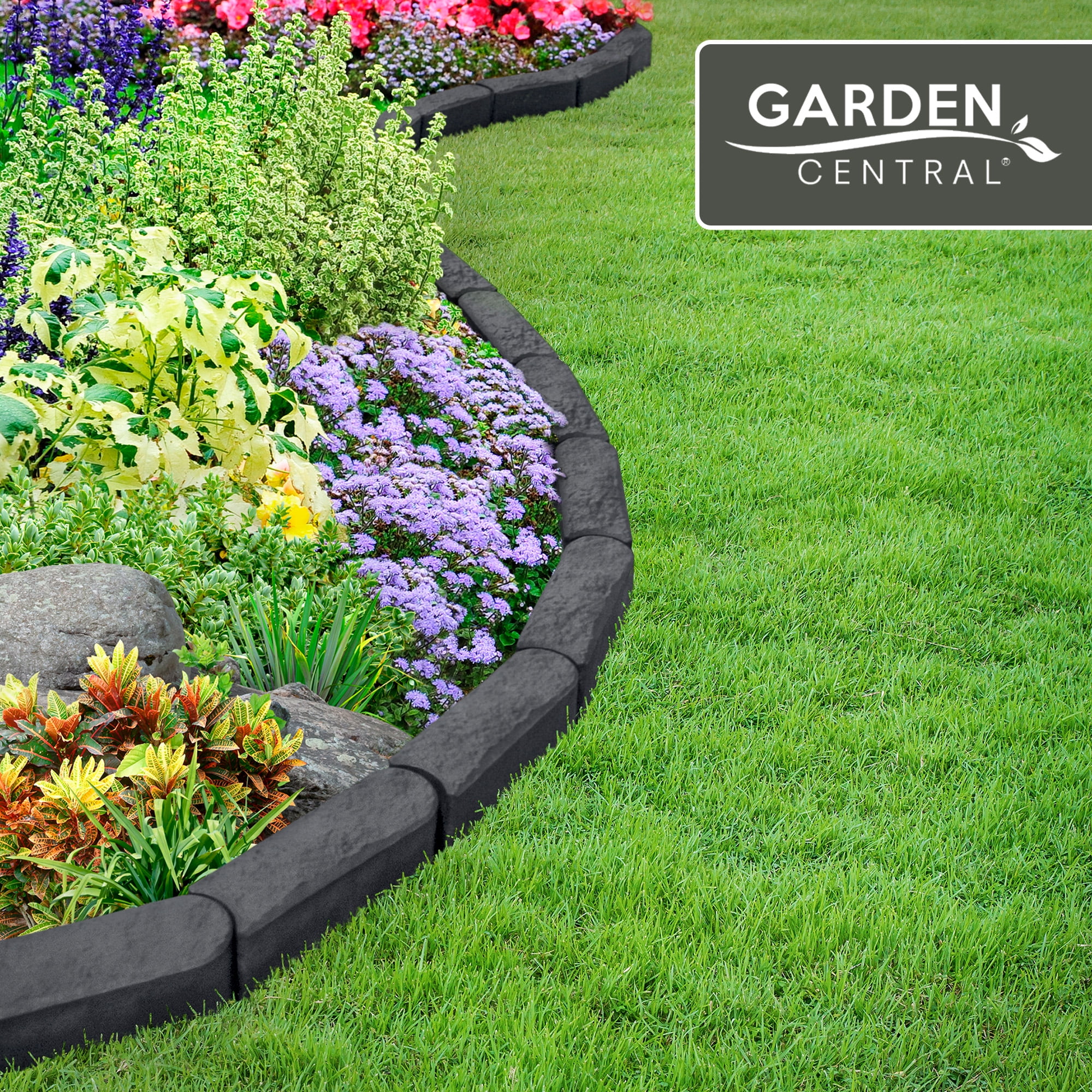 TierraVerde 12 Pack 12 "x 4" Stomp Edge Slate Lightweight Garden Borders, Grey