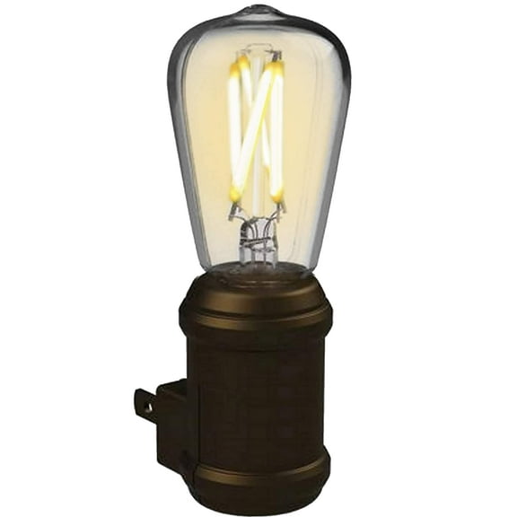 Westek Vintage Night Light by Amertac- Bronze LED Edison Night Light - Plug-in with Old-Fashioned Design - 8 Lumens