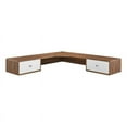 thumbnail image 2 of Modway Transmit 55" Wall Mount Corner Wood Office Desk in Walnut/White, 2 of 9