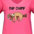 thumbnail image 3 of Inktastic Nap Champ Cute Sleeping Sloth Women's Plus Size V-Neck T-Shirt, 3 of 4
