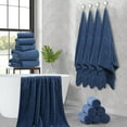 thumbnail image 3 of 18 Piece Family Bath Towel Set Include 6 Bath Towels,6 Hand Towels and 6 Washcloths Soft Bathroom Towel with Hanging Loops,Highly Absorbent Quick Dry Towels Set for Bathroom,Hotel and Spa-Navy, 3 of 18